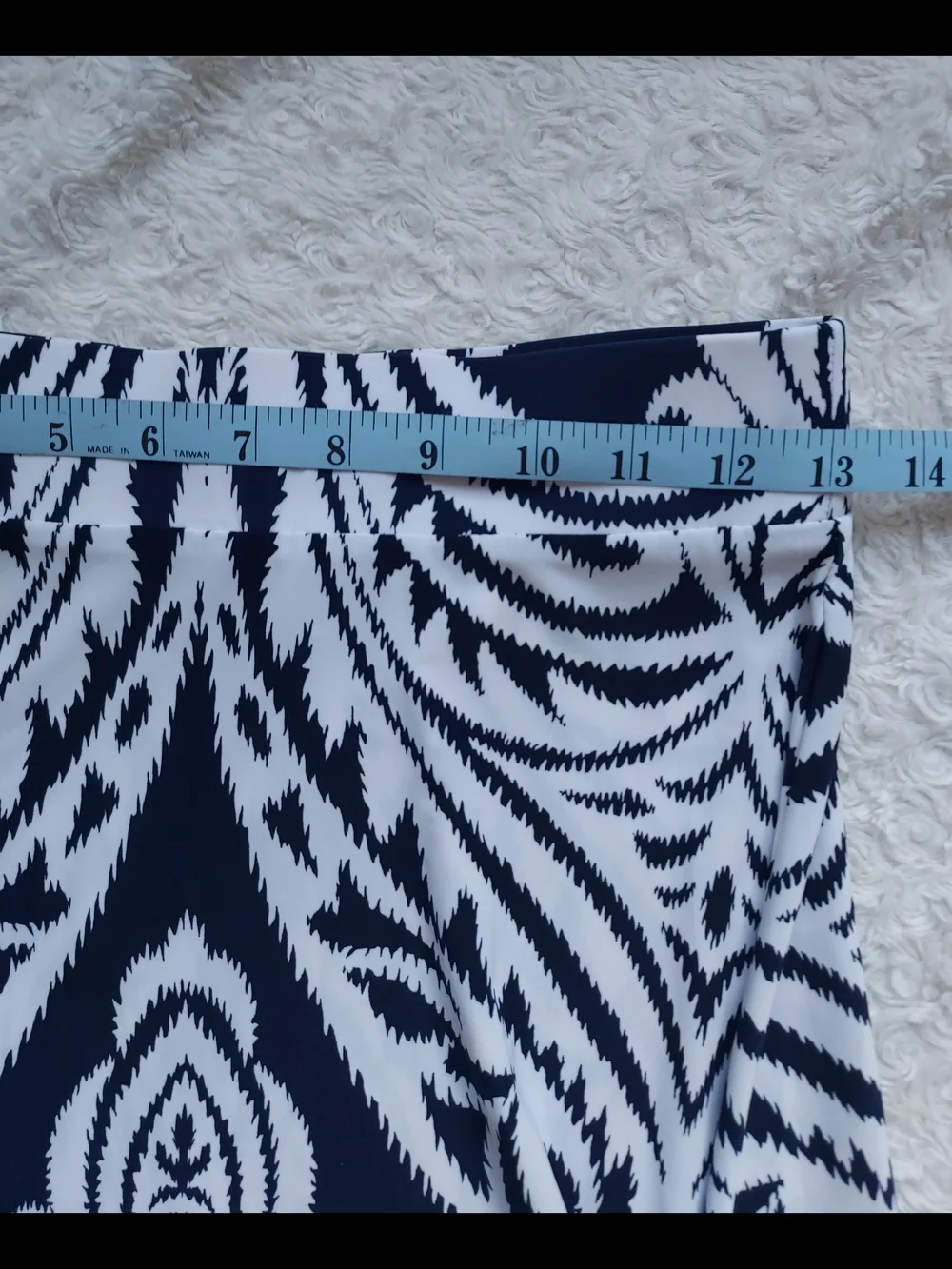INC International Concepts Navy & White A-Line Damask Printed Maxi Skirt Office